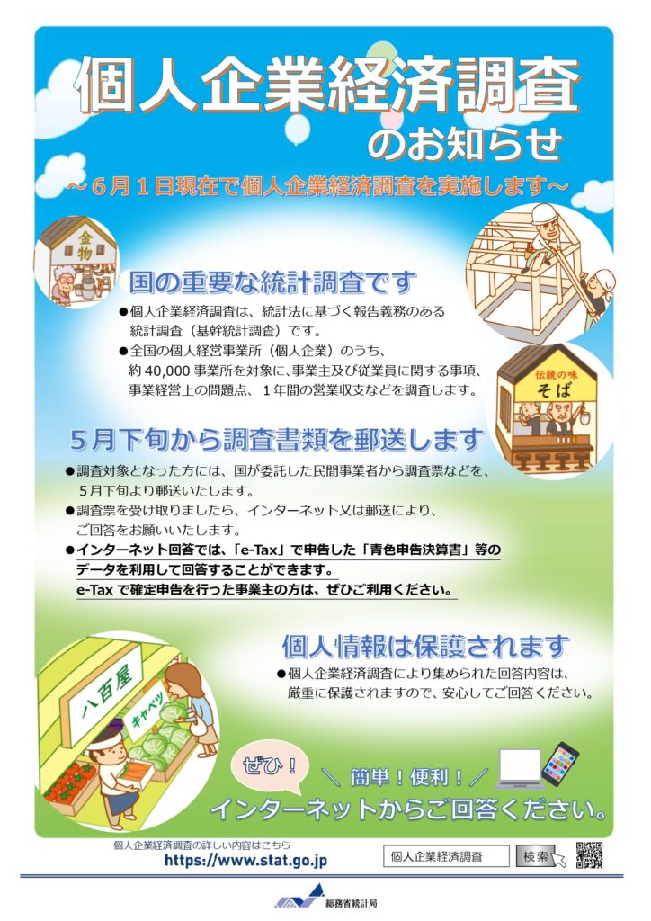 個人企業経済調査の実施について（協力依頼）